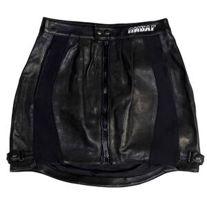 Unravel Project by Ben Taverniti Black Leather Mini Skirt